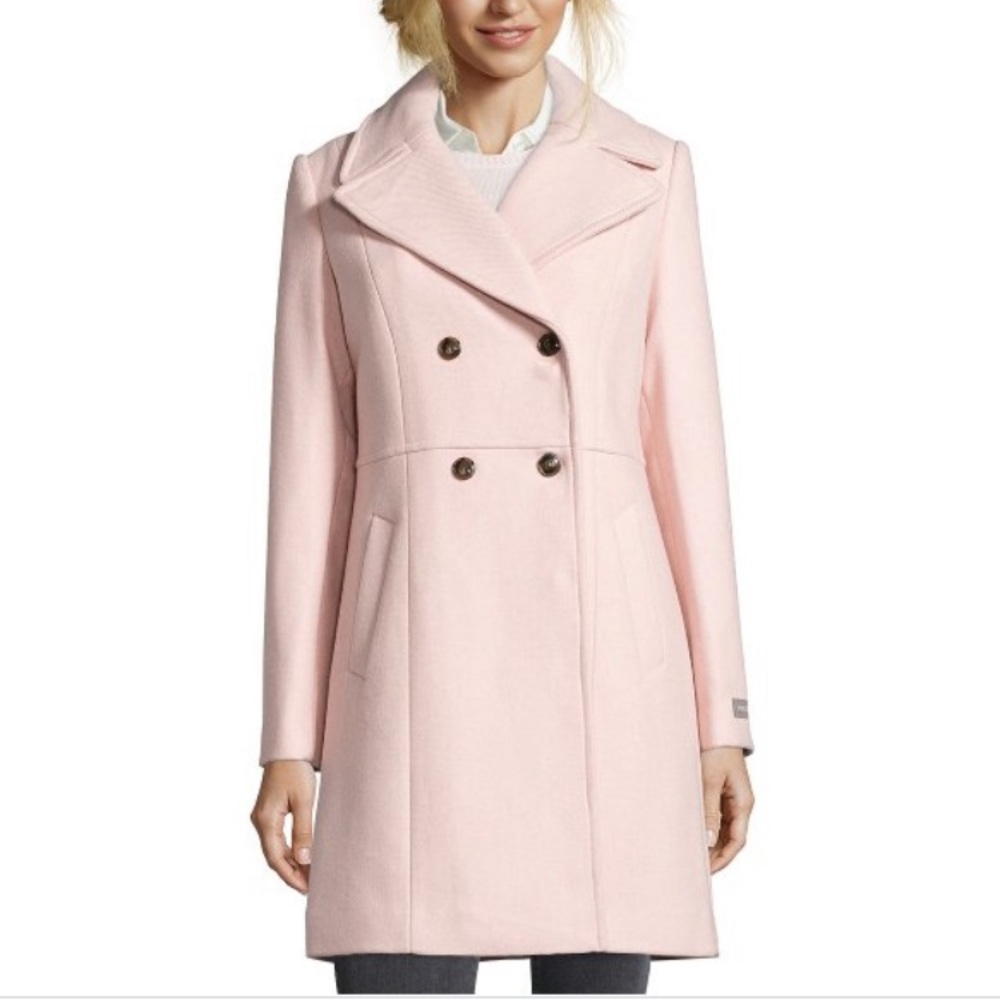Gorgeous Cole Haan wool-blend coat in canyon rose
